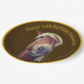 キュートホース顔パーソナライズされたバースデーパーティー ペーパープレート (アングル)