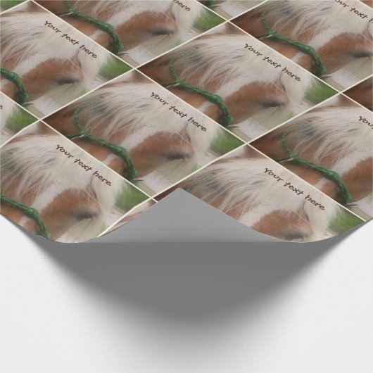 キュートホース顔 パーソナライズされた ラッピングペーパー (角)