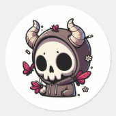 キュートホーニングスカル楽しむザチョウ ラウンドシール (正面)