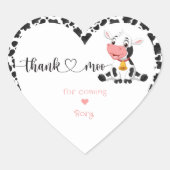 キュートホーリーカウガールピおもしろいンクベビーファースト誕生日 ハートシール (正面)