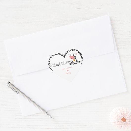 キュートホーリーカウガールピおもしろいンクベビーファースト誕生日 ハートシール (封筒)