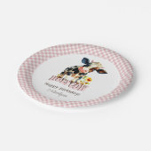キュートホーリーカウピンク誕生日 ペーパープレート (アングル)