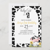 キュートホーリーカウファースト誕生日 招待状 (正面)