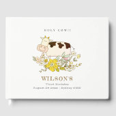 キュートホーリーカウファームフローラキッズ任意の年齢誕生日 ゲストブック (正面)