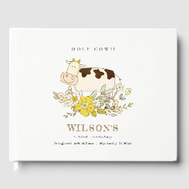 キュートホーリーカウファームフローラキッズ任意の年齢誕生日 ゲストブック