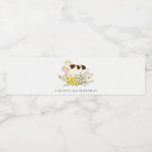 キュートホーリーカウファームフローラキッズ任意の年齢誕生日 ペットボトルラベル (シングルラベル)