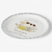 キュートホーリーカウファームフローラキッズ任意の年齢誕生日 ペーパープレート (アングル)