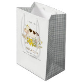 キュートホーリーカウファームフローラキッズ任意の年齢誕生日 ミディアムペーパーバッグ (裏面アングル)