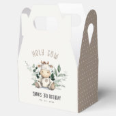 キュートホーリーカウリーフパステルニュートラル子供の誕生日 フェイバーボックス (オープン)