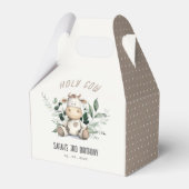 キュートホーリーカウリーフパステルニュートラル子供の誕生日 フェイバーボックス (正面サイド)