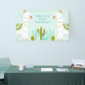 キュートホールラマおもしろいアクアファースト誕生日パーティー 横断幕 (トレードショー)