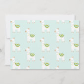 キュートホールラマおもしろいアクアファースト誕生日写真 招待状 (裏面)