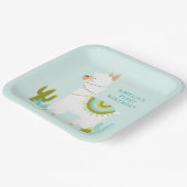 キュートホールラマおもしろいアクア1歳の誕生日パーティー ペーパープレート (傾斜あり)