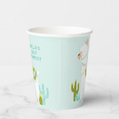 キュートホールラマおもしろいアクア1st誕生日パーティー紙 紙コップ (右)