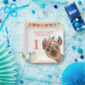 キュートホールラマおもしろいバースデーパーティープレート ペーパープレート (パーティー)