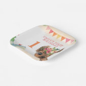 キュートホールラマおもしろいバースデーパーティープレート ペーパープレート (傾斜あり)