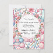 キュートボウズスパスリープバーバースデーパーティーの招待 招待状 (裏面)