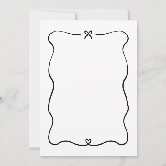 キュートボウハートミニマル卒業パーティー 招待状 (裏面)