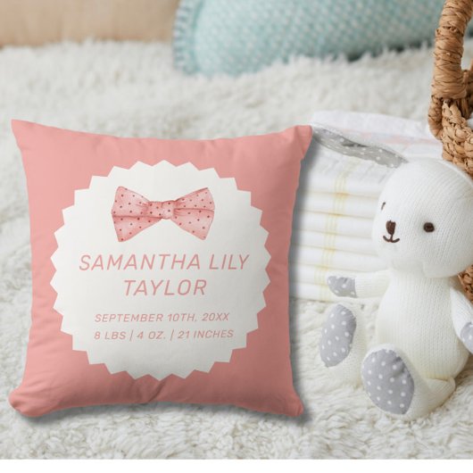 キュートボウ誕生状態生まれたばかりのベビー装飾用クッション クッション