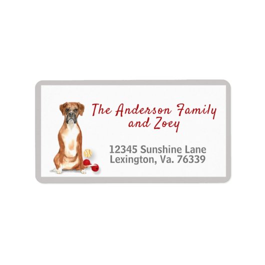 キュートボクサートイズホーム差出人住所 ラベル (正面)