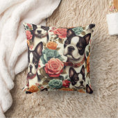 キュートボストンテリアイラストレーション クッション (ブランケット)