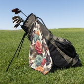 キュートボストンテリアイラストレーション ゴルフタオル (グリーン)