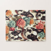 キュートボストンテリアイラストレーション ジグソーパズル (横)