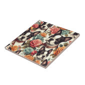 キュートボストンテリアイラストレーション タイル (側面)