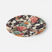 キュートボストンテリアイラストレーション ペーパープレート (アングル)