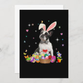 キュートボストンテリアイースターデイバニーエッグイースター 案内状 (正面/裏面)