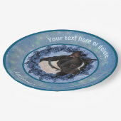 キュートボストンテリアパーソナライズされたパーティー ペーパープレート (アングル)