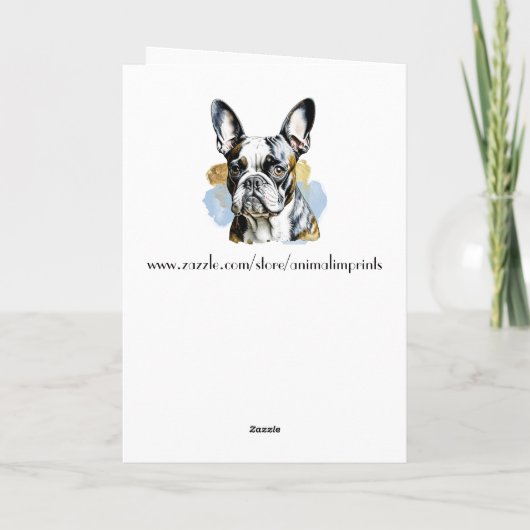 キュートボストンテリアパーソナライズされた誕生日 カード (裏面)