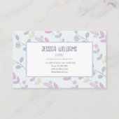 キュートボタニカルパステル葉ホテルフローリスト 名刺 (裏面)