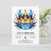 キュートボヘミアンプリンスクラウン誕生日 招待状 (スタンド正面)