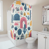 キュートボホカクタスデザートデザイン シャワーカーテン (インサイチュ)
