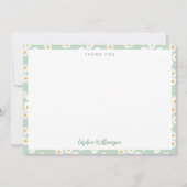 キュートボホセージデイジーフローラカスタムベビーシャワー サンキューカード (正面)