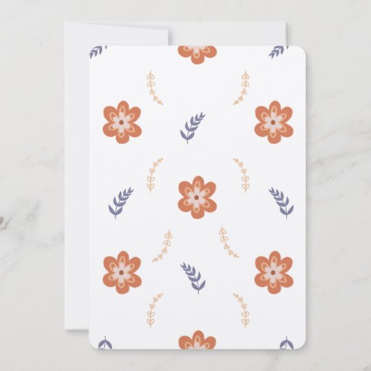 キュートボホデイジーオネダーフルファースト誕生日 招待状 (裏面)