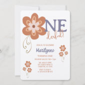 キュートボホデイジーオネダーフルファースト誕生日 招待状 (正面)