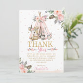 キュートボホトバルウッドランド動物誕生日バプテスマ サンキューカード (スタンド正面)