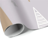 キュートボホパステルクリスマスツリーウッドランドホリディーズ ラッピングペーパー (ロールコーナー)