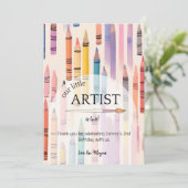 キュートボホパステルクレヨン誕生日サンキューカード サンキューカード (スタンド正面)