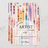 キュートボホパステルクレヨン誕生日サンキューカード サンキューカード (正面/裏面)