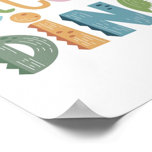 キュートボホリトルディオナーズ文字子供部屋ウォールアート ポスター (角)