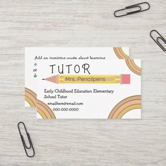 キュートボホレインボーズチューター先生 名刺 (正面/裏面インサイチュ)