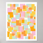 キュートボホレトロパステルジオメトリックシェイプアート ポスター (正面)