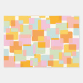 キュートボホレトロパステルジオメトリックシェイプアート ラッピングペーパーシート (正面)
