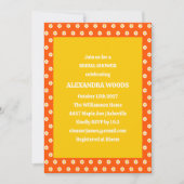 キュートボホヴィンテージオレンジデイジーブライダルシャワー 招待状 (正面)