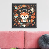 キュートボホーオータムディアーリースウォールデカール キャンバスプリント (インサイチュ (リビング))