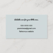 キュートボホーレインボーパステルハートベビーシッター 名刺 (裏面)