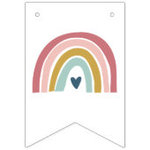 キュートボホーレインボーピンク誕生日 バンティングフラッグ (第1の旗)